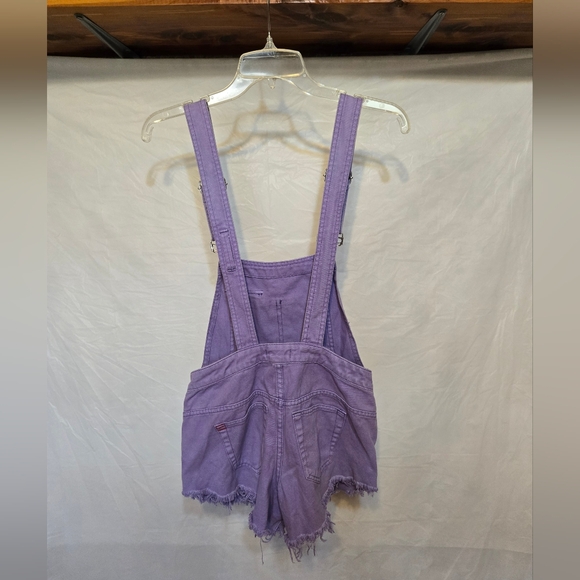 BDG Women's Purple Short Overalls - Picture 2 of 7